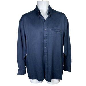 Vintage Torriani Button Up Shirt Mens S Long Sleeve Blue Bowling Mafia 90s